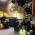 Bezente Black Gold Balloons Garland Kit, 100Pcs Black Gold Metallic Chrome and Gold Confetti Balloons Arch for Wedding,