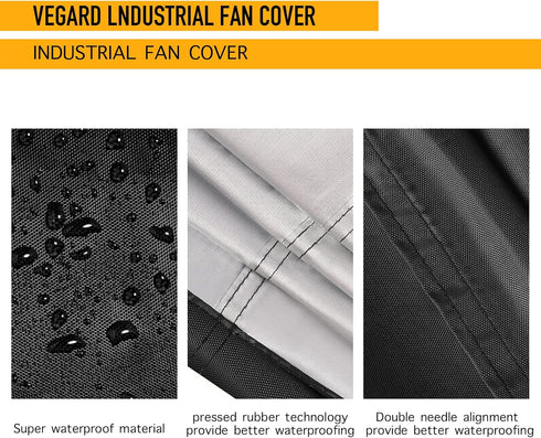 VEGARD Industrial Fan Cover, Heavy Duty Waterproof & Dustproof Cover for 24" High Velocity Floor Fan, Outdoor