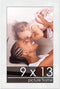 Poster Palooza 9x13 White Solid Pine Wood Picture Frame with UV Acrylic & Hanging Hardware