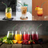 HIC Kitchen Reusable Rainbow Drinking Straws, 18/8 Stainless Steel, Set of 4 with Cleaning Brush