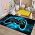 Gaming Video Game Area Rugs for Boys and Teens, Modern Cool Tech Style Gamepad Pattern Carpet for Home Decor