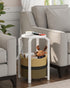 TB01BWK092 TUTOTAK Small Side Table, Round End Table, Night Stand, Bedside Table, Sofa Table with Storage Basket