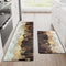 Likiyol Kitchen Rugs Set of 2, Brown Gold Ombre Marble Anti Fatigue Mats for Kitchen Floor, Non Slip Washable, 18'' x