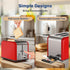 YSSOA Stainless Steel Toaster: 2 Slice with Extra Wide Slot, 6 Shade Settings, Red