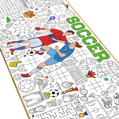 Soccer Giant Coloring Poster Football Large Versatile Activity Drawing Paper Coloring Tablecloth