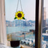 Handmade Sunflowers Gifts Stained Glass Window Hanging, 5×6 Inch Suncatcher Kitchen Decor for Women, Mom, Grandma