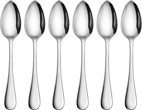 Artaste Rain Grapefruit Spoon Set of 6, 6.35-Inch, 18/10 Stainless Steel, Silver