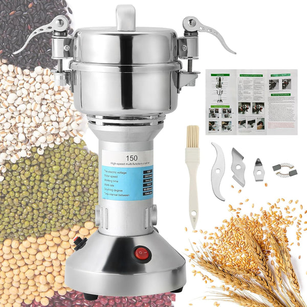 High Speed 150g Electric Grain Mill Machine - Spice Herb Grinder 750W for Kitchen Herb Spice Pepper Coffee