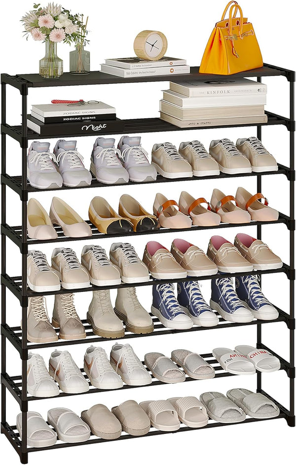 Calmootey 8-Tier Shoe Rack, Tall Large Capacity 40 Pairs Shoes Storage Organizer,