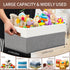 Closet Organizer Bins 3 Pack, Large Storage Bins for Shelves, Foldable with Leather Handles, Grey