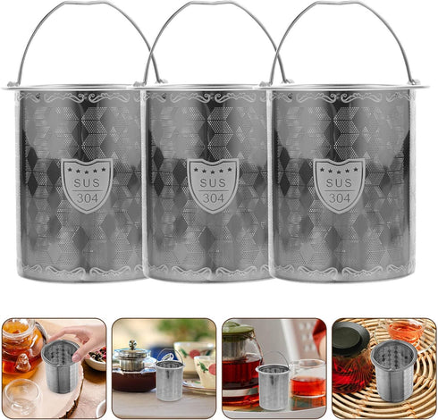 Luxshiny 3pcs Tea Strainers for Loose Tea, Stainless Steel Mesh Strainer, 7cm Tea Infuser Insert for Teapot Mug