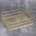 Wire Mesh Basket, Golden Desktop Metal Storage Tray for Home Cosmetic Stationery (9.6 x 6.5 x 2.6in)