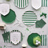 3-Ply Pack 20, 4.25" 7.75" Bonjour Fete Green Cabana Stripe Paper Guest Towels | Disposable, Napkins | Premium Party