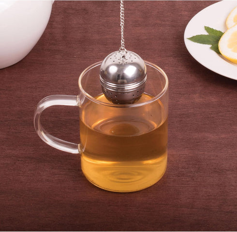 HIC Loose Tea Leaf Tea Strainer and Herbal Infuser, 18/8 Stainless Steel, 1.75-Inch Pierced Tea Ball