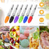 6 Pieces Mini Silicone Tip Tongs, 7 Inch Kitchen Serving Tongs, Small Metal Locking Tongs for Salad Grilling, 6 Colors