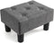 Poofzy Small Foot Stool Ottoman, Linen Ottoman Foot Rest with Legs, Rectangle