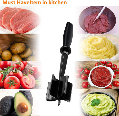 Meat Chopper, Multifunctional Heat Resistant Utensil for Ground Meat, Nylon Hamburger Chopper for Non Stick Cookware