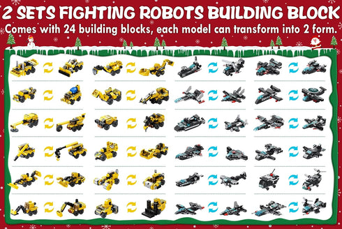 Asoulin 2025 24 Countdown 25-In-1 6+ Advent Calendar Boys, Days STEM Robot Building Blocks Christmas Calendar Gift Box