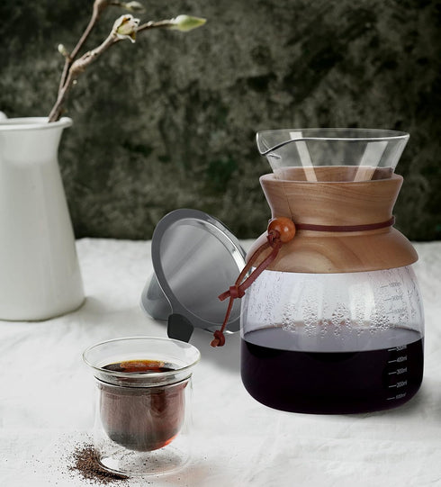 AGOGO 8 Cup Pour Over Coffeemaker Dripper with 304 Stainless Steel Filters