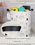 Round Fabric Storage Bin, Decorative Organizer Basket with Handles for Clothes, Books, Sundries (Forest Deer)