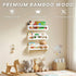 Homewisp Set 3 16.5 Inches) Nursery Shelves for Wall, Premium Bamboo Wood, Fully Assembled - Nursery Book Shelves, Book