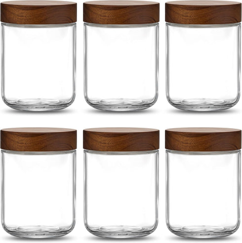 Danmu 16 oz Overnight Oats Containers with Lids,Salad Jar,Glass Jar with Wooden