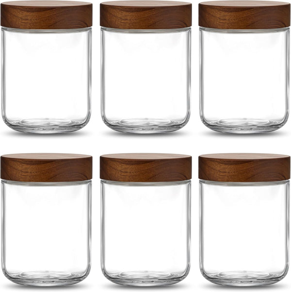 Danmu 16 oz Overnight Oats Containers with Lids,Salad Jar,Glass Jar with Wooden