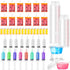 Uiifan 120 Pcs Halloween Party Supplies Blood Bags for Juices Jelly Syringes