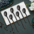 Espresso Spoons 6 PCS - 6.5 Inches Coffee Spoons with Anti-Slip Striped Handle, 18/8 Stainless Steel Set