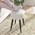 17.7in Teddy Velvet Vanity Stool, Upholstered Makeup Chair with Sturdy Metal Legs, Soft Padded Ottoman Footrest, Modern