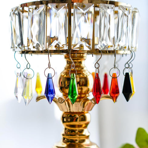 50pcs 38mm H&D HYALINE & DORA Suncatcher Crystal Icicle Pendant Sun Catchers Chandelier Prisms Drops Lamp Candle