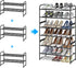2-Tier Simple Trending Stackable Shoe Rack, Metal Shoe Shelf Storage Organizer, Black