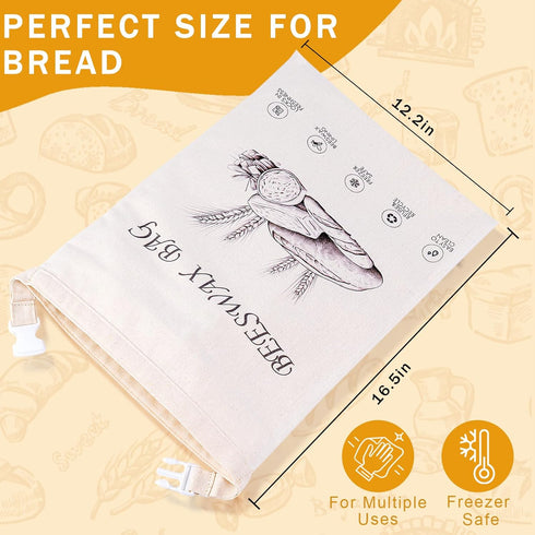 2-Pack Navy Bloom Beeswax Bread Bags - for Sourdough & Homemade Bread