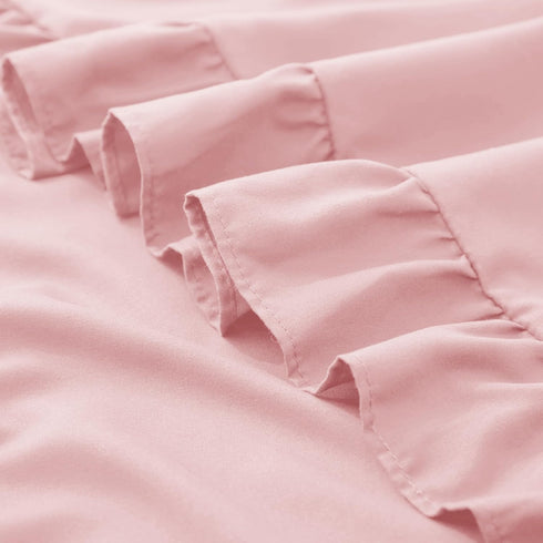 26x26 Inches, Set 2, KKJIAF Ruffle Pillow Cases Light Pink Square Ruffled Pillow Covers of Microfiber Wrinkle Resistant