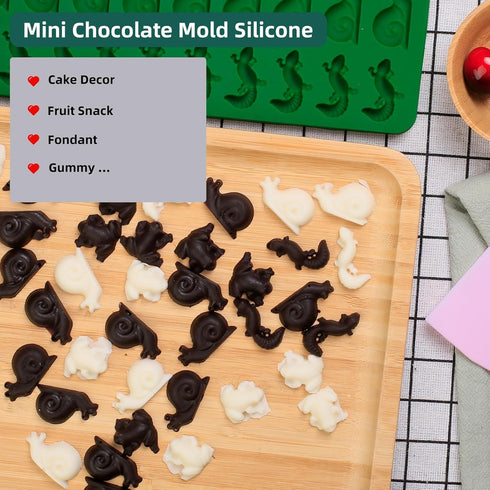 Mini Animal Silicone Mold - 70 Cavities Chocolate Candy Molds for Making Gummy/Cake Decor/Fondant/Biscuits for Kids