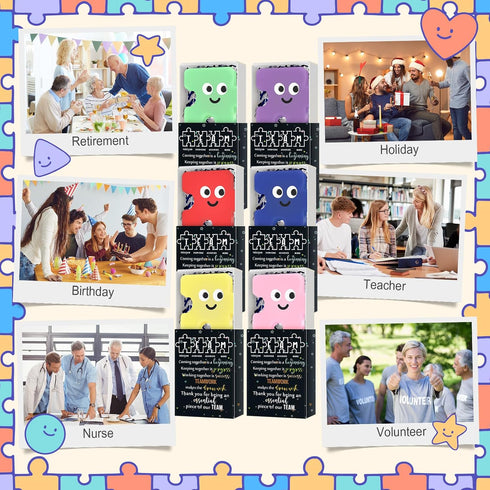 72 Sets Wettarn Employee Appreciation Gifts Team Puzzle Piece Stress Balls Bulk with Thank You Gift Boxes Party Favors
