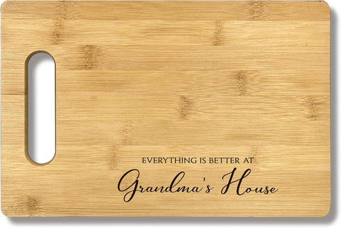 Grandma Gift Bamboo Cutting Board Kitchen Decor, Everything Is Better At Grandma's House, Gifts For Nana From Grandkids