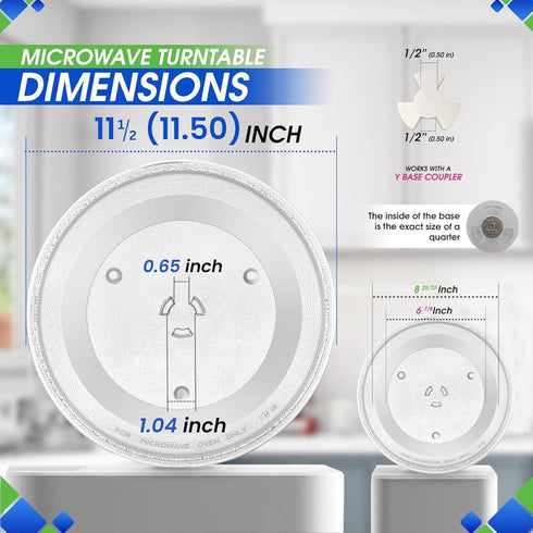 Microwave Plate Replacement 11.5” WB49X10224 - Compatible with GE Microwave Glass Plate, Rotating Glass Turntable