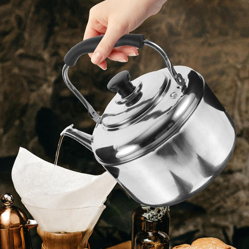 Alipis Stovetop Tea Kettle, 4L Stainless Steel Whistling Water Kettle with Cool Handle