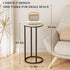 Katrawu Blue(11.81" 11.81" 23.62" C Shaped end Table,Wood Round Side Table for Couch,Small Sofa Table with Metal Frame