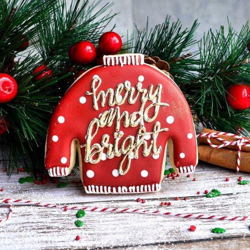Ugly Christmas Sweater Cookie Cutter - Premium Food Grade Stainless Steel - Dishwasher Safe (2 Piece)