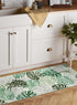 Wonnitar Monstera Leaf Bathroom Runner Rug, 2x4.3 Washable Non-Slip Soft Carpet for Bedroom Entry Kitchen