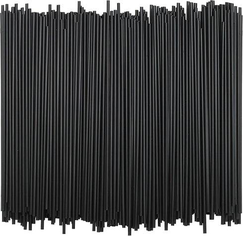 Tall Plastic Coffee Stir Sticks, 7 Inch Coffee Stirrer Sip Straws (Black, 1000)