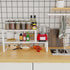 Expandable Cabinet Shelf Organizer: Storage Spice Rack Shelves for Kitchen, Stackable Adjustable Pantry Cupboard (1