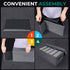 DVD Storage Box - Practical Organizer Holder with Lid and Index Labels for up to 25 DVD Cases (Gray)