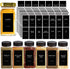 140PCS Black Minimalist Spice Labels for Jars, Waterproof Oil Resistant Stickers for Kitchen Pantry Containers