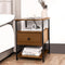 Our Modern Space Wooden Nightstand with Charging Station USB Port and Single