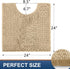 smiry Soft Chenille U-Shaped Toilet Bathroom Rugs, Non-Slip Contoured Mats, Machine Washable (24"x24", Beige)