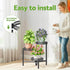 NQW 3 Tier Metal Plant Stand Indoor Outdoor, Corner Tall Plant Shelf for Multiple Plants, Foldable Heavy Duty Plant