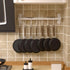 Dseap Kitchen Utensil Holder Hanger, Pot and Pan Rack wall mounted, Kitchen Rail with 8 Hooks for Hanging Cooking Utensils, Mugs, Spoons, Wall Mounted, White by Dseap